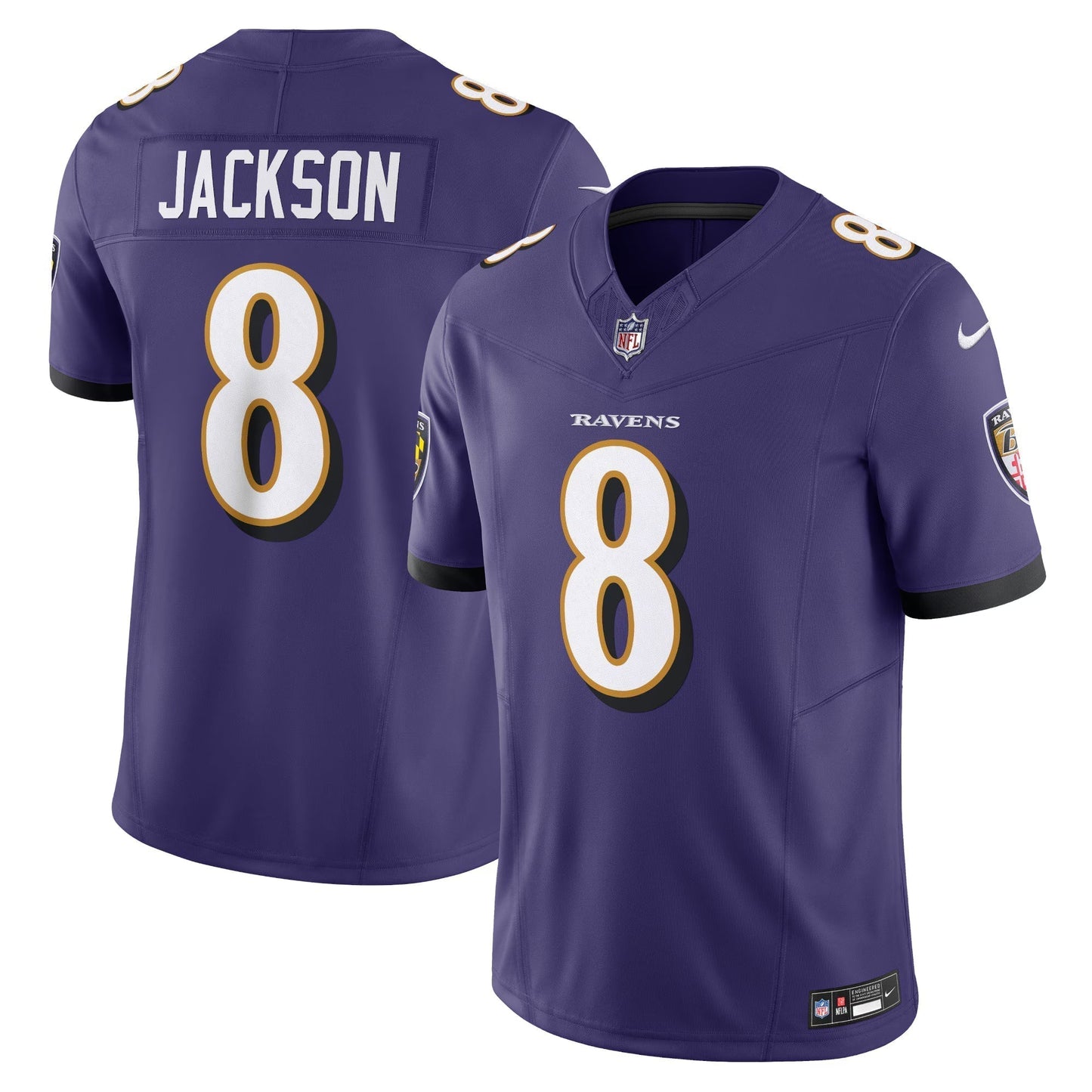 Baltimore Ravens Lamar Jackson Purple Vapor F.U.S.E. Limited Jersey football jersey product view 1