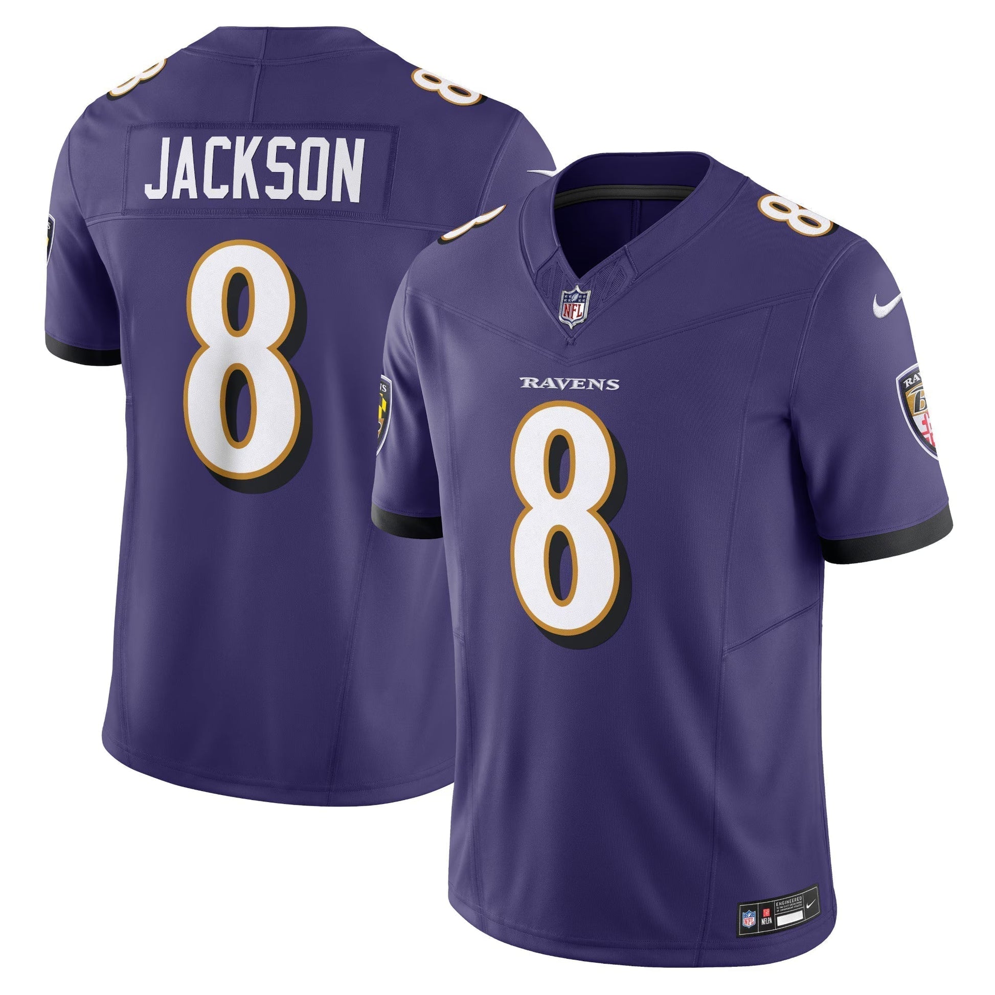 Baltimore Ravens Lamar Jackson Purple Vapor F.U.S.E. Limited Jersey football jersey product view 1