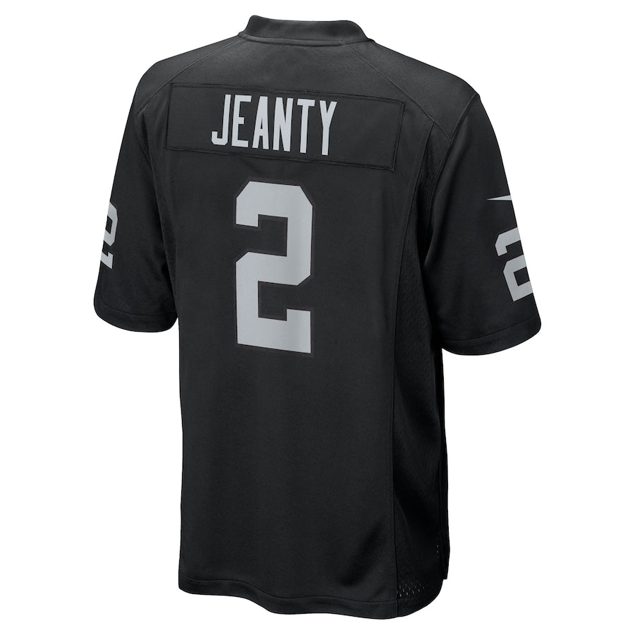 Men's Las Vegas Raiders Ashton Jeanty Black 2025 NFL Draft First Round Pick Game Jersey football jersey product view 3