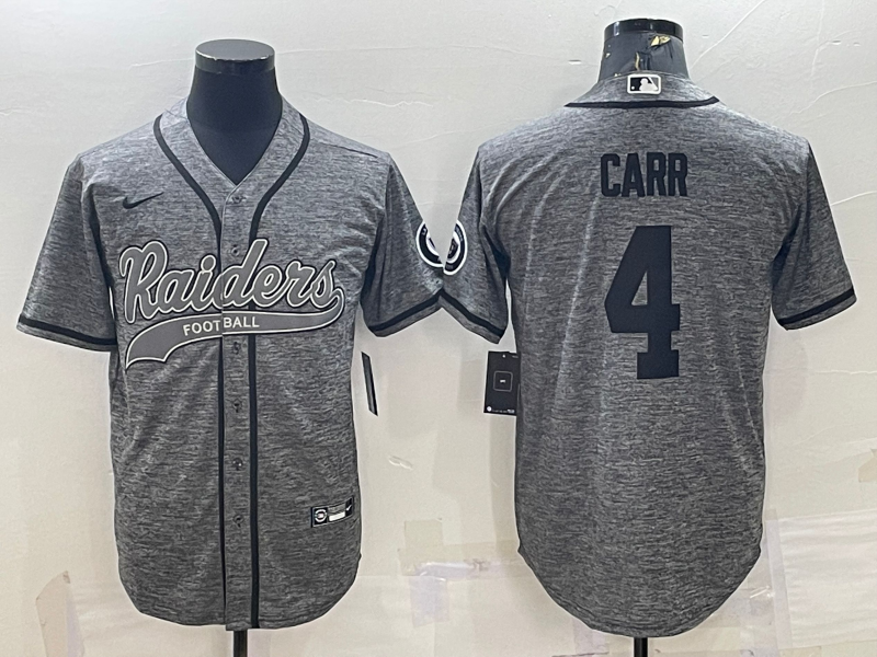 Men's Las Vegas Raiders Derek Carr Gray Player Jersey Joint Edition football jersey product view 1