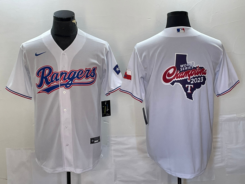 Men's Texas Rangers White Home Limited Jersey baseball jersey product view 1
