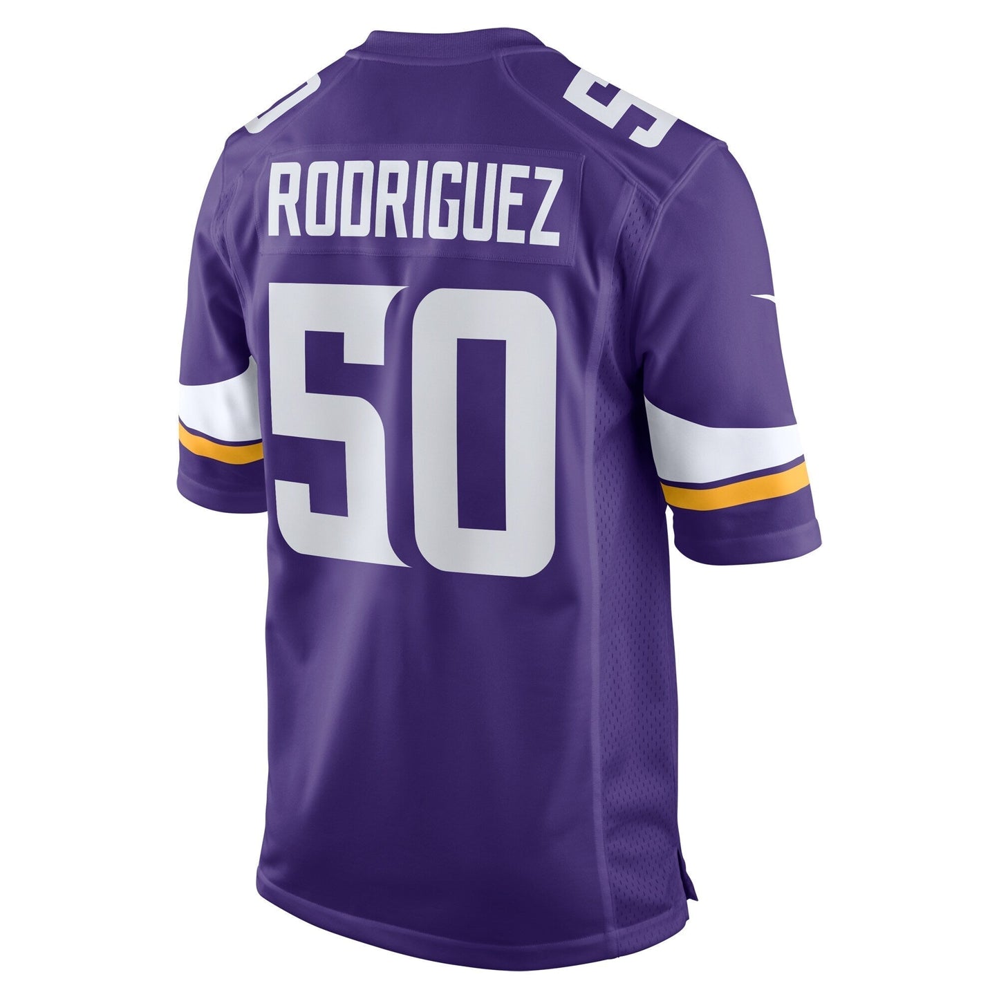 Levi Drake Rodriguez Minnesota Vikings Game Jersey - Purple football jersey product view 3