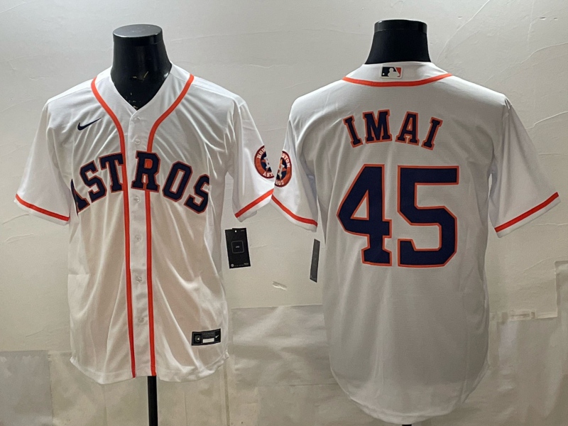 Men's Houston Astros Tatsuya Imai #45 White Home Replica Jersey baseball jersey product view 1