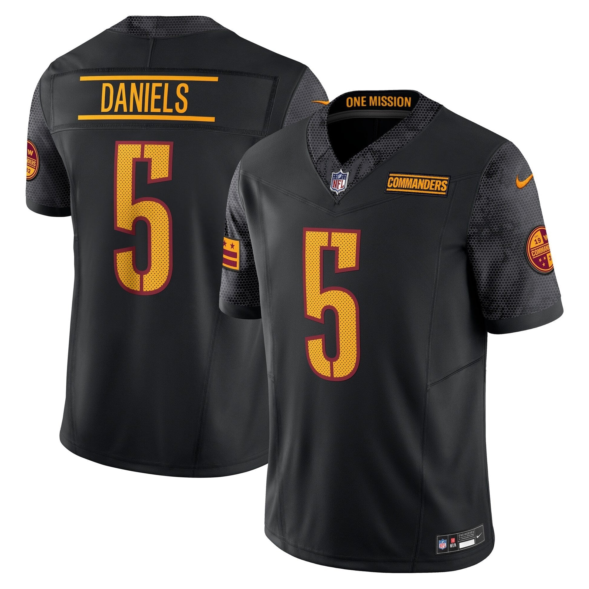 Washington Commanders Jayden Daniels Black Vapor F.U.S.E. Limited Jersey football jersey product view 1
