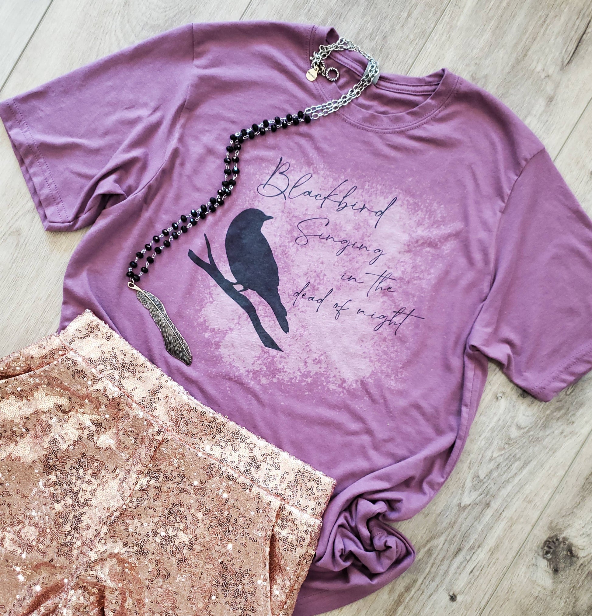 Blackbird Singing in the Dead of Night Graphic Tee Unisex T-shirt, Sweatshirt, Hoodie, Long Sleeve Tee - T-Shirt, Sweatshirt, Hoodie