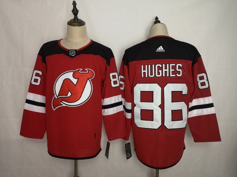 Men's New Jersey1 Devils Jack Hughes #86 Red Player Game Jersey1 sports jersey product view 1