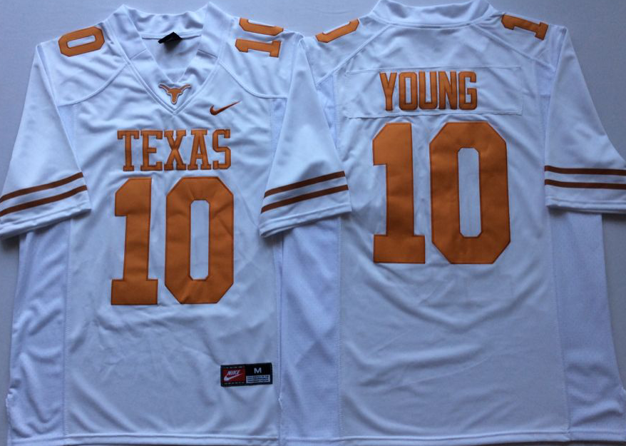 Men's Texas Longhorns Vince Young White Replica Team Jersey sports jersey product view 1