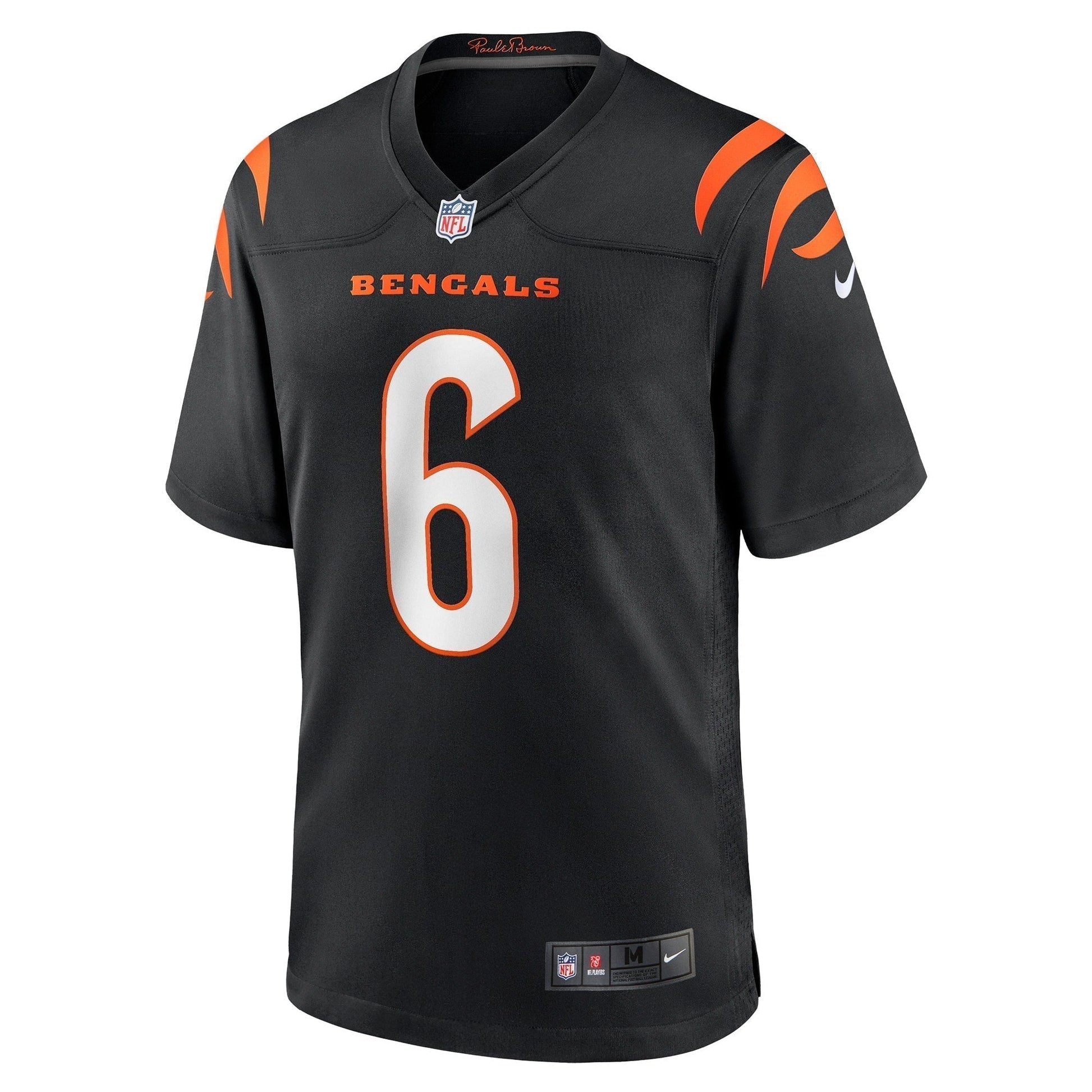 Jake Browning Cincinnati Bengals Game Jersey - Black football jersey product view 2