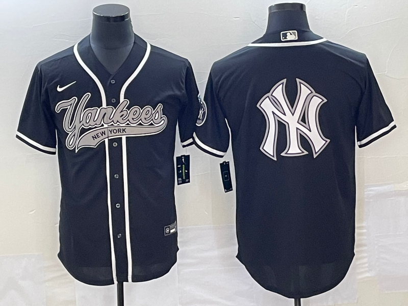 Men's New York Yankees Black Replica Player Jersey Joint Edition baseball jersey product view 1