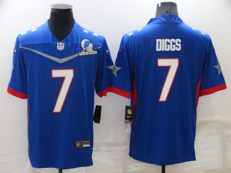 Men's Dallas Cowboys Trevon Diggs #7 Blue ALL STAR Game Jersey1 football jersey product view 1