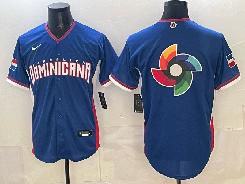 Men's Dominican Republic Baseball Royal 2026 World Baseball Classic Player Jersey baseball jersey product view 1