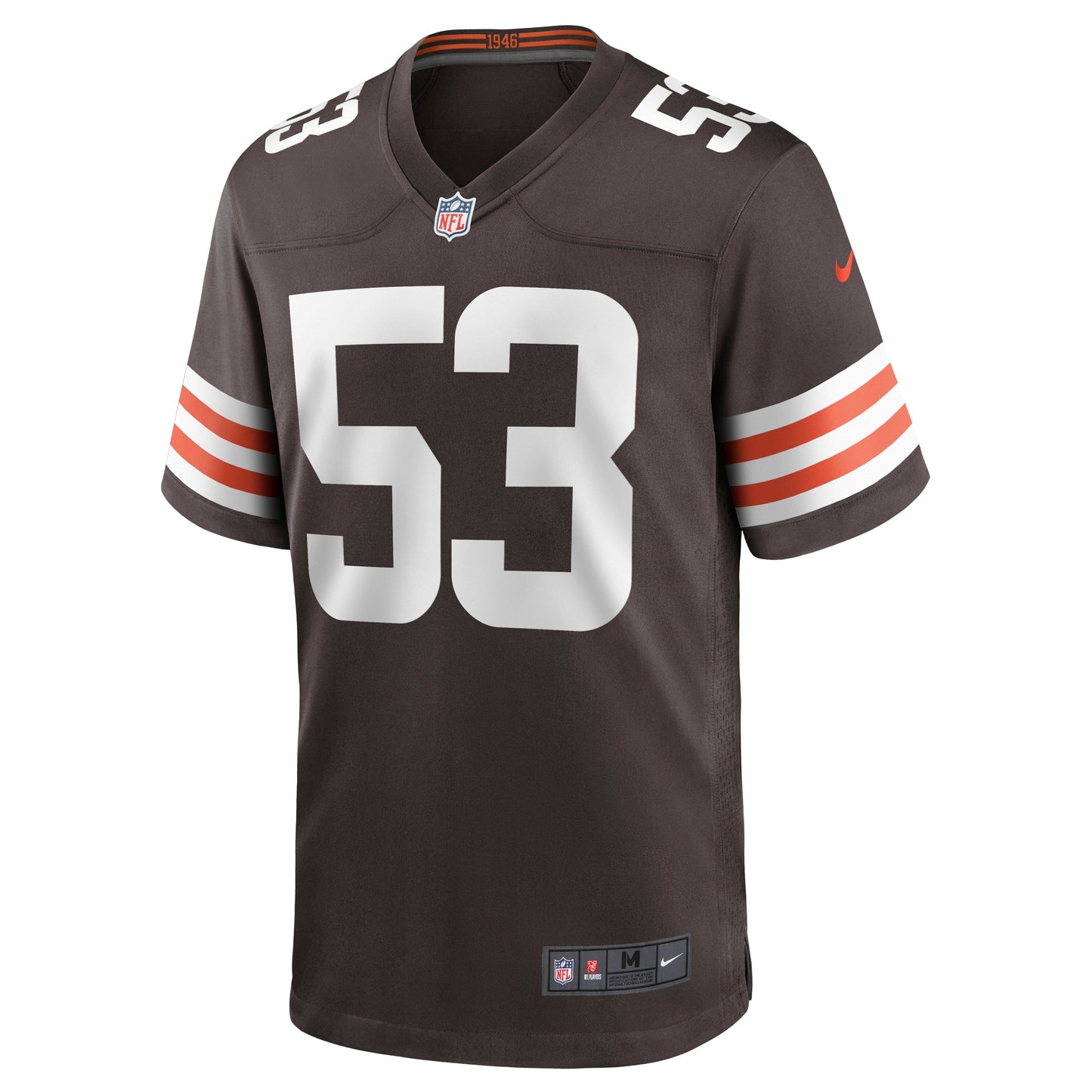 Nick Harris Cleveland Browns Game Jersey - Brown football jersey product view 2