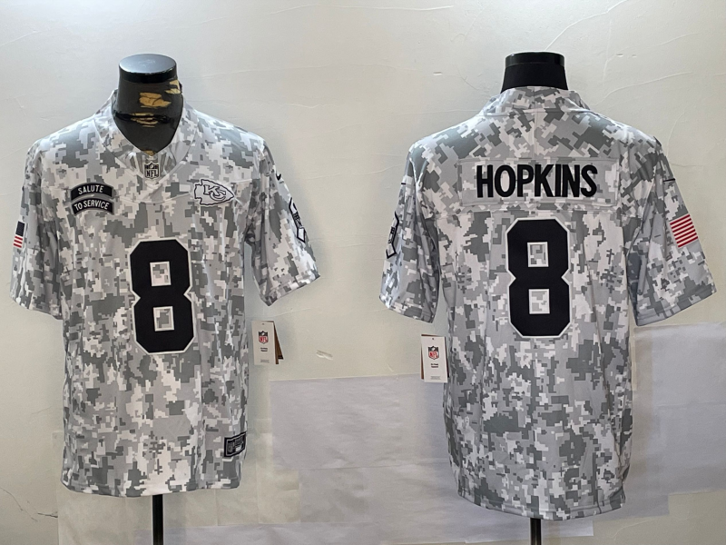 Men's Kansas City Chiefs DeAndre Hopkins #8 Arctic Camo 2024 Salute to Service Limited Jersey1 football jersey product view 1