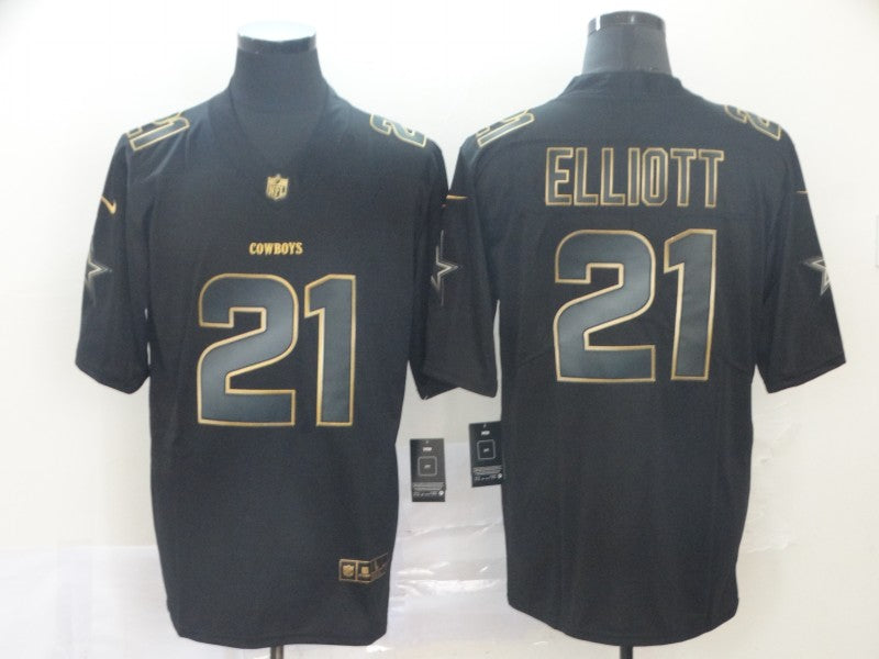 Men's Dallas Cowboys #21 Ezekiel Elliott Black Authentic Game Jersey1 football jersey product view 1
