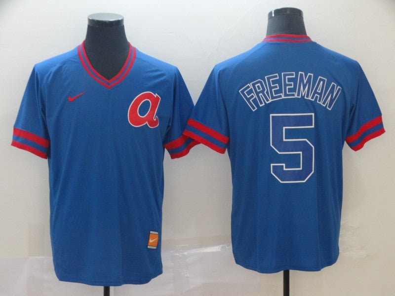 Men's Atlanta Braves Freedie Freeman #5 Blue Replica Jersey baseball jersey product view 1