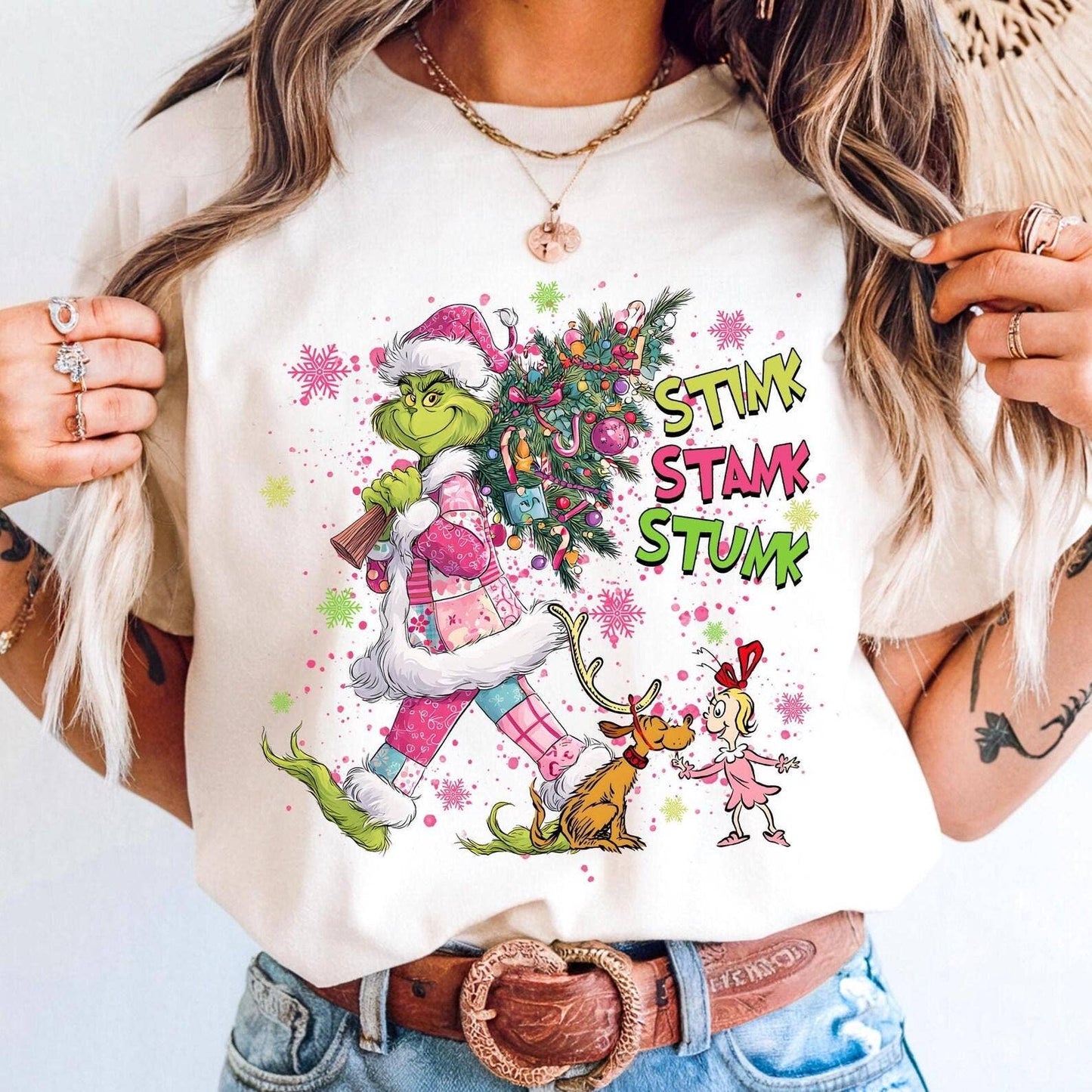 Stink Stank Stunk Grinch Christmas Tee Unisex T-shirt, Sweatshirt, Hoodie, Long Sleeve Tee - T-Shirt, Sweatshirt, Hoodie