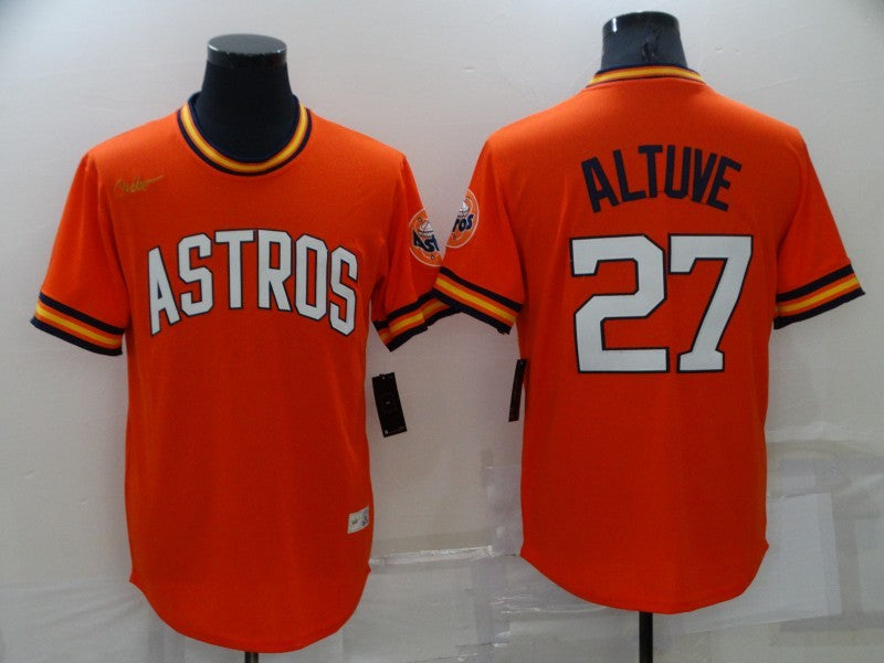 Men's Houston Astros Jose Altuve Orange Cooperstown Collection Team Jersey baseball jersey product view 1