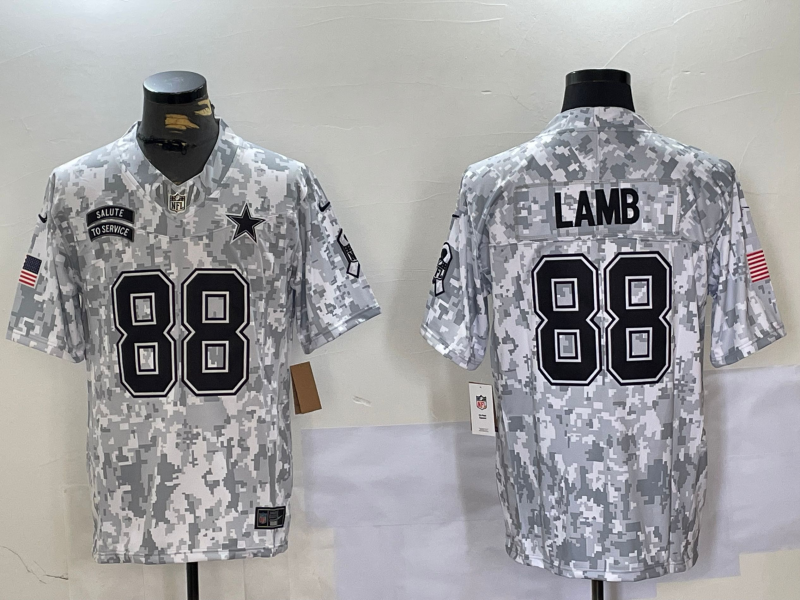 Men's Dallas Cowboys CeeDee Lamb #88 Arctic Camo 2024 Salute to Service Limited Jersey1 football jersey product view 1