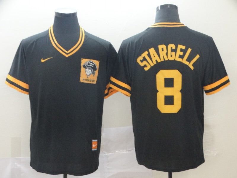 Men's Pittsburgh Pirates Willie Stargell Black Replica Player Jersey baseball jersey product view 1