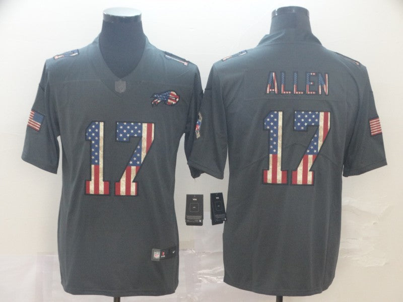 Men's Buffalo Bills Josh Allen #17 Black Authentic Player Game Jersey1 football jersey product view 1