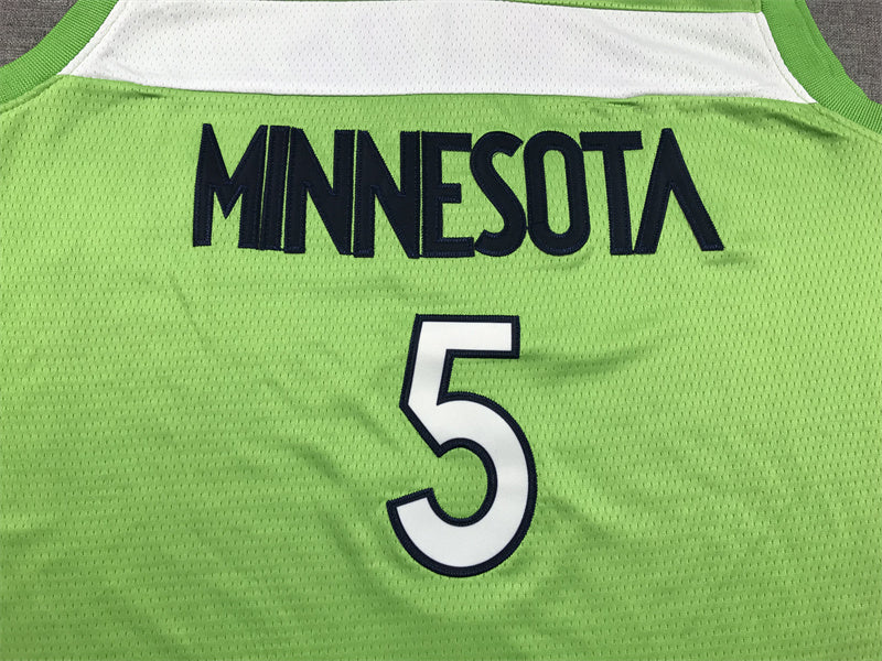 Timberwolves #5 Green Jersey basketball jersey product view 2