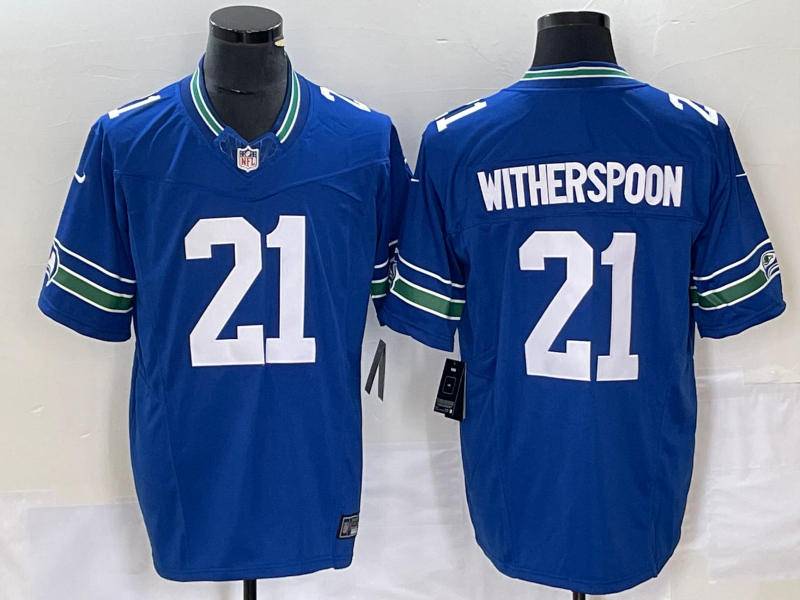 Men's Seattle Seahawks Devon Witherspoon Royal Throwback Legend Player Jersey football jersey product view 1