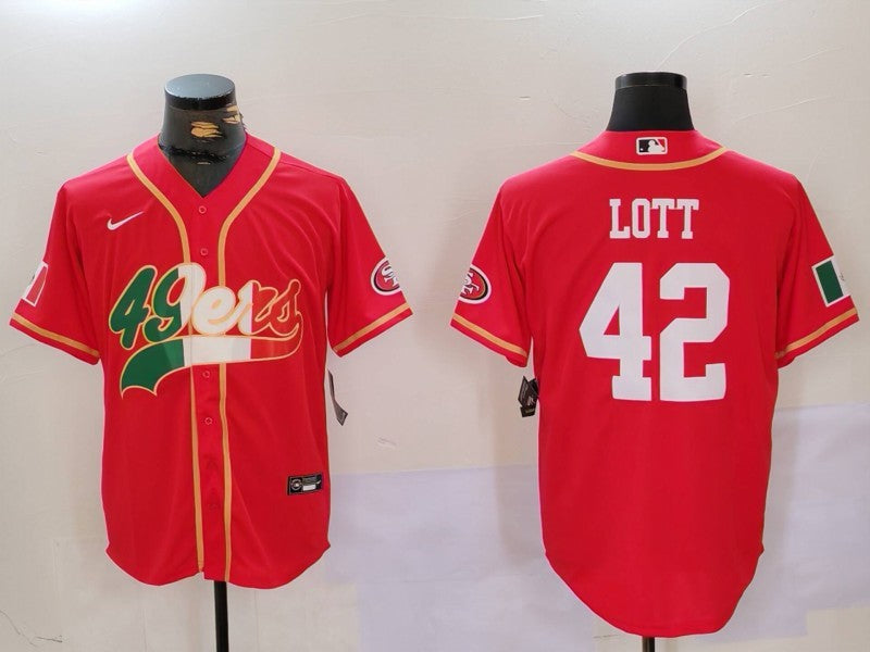 Men's San Francisco 49ers Ronnie Lott Scarlet Game Jersey football jersey product view 1