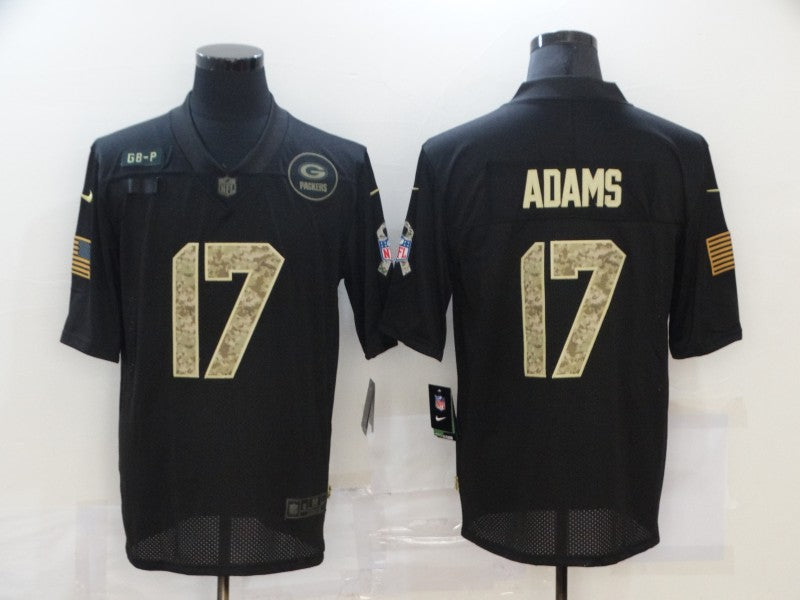 Men's Green Bay Packers Davante Adams #17 Black Game Jersey1 football jersey product view 1
