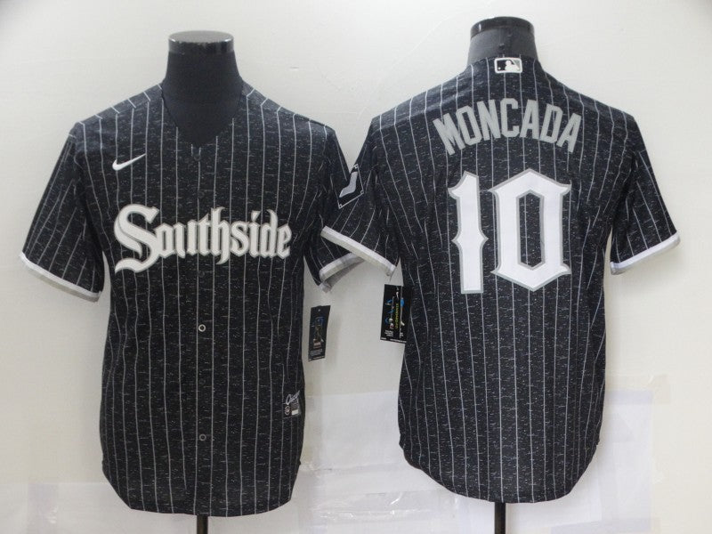 Men's Chicago White Sox Yoan Moncada #10 Black Stitched Jersey baseball jersey product view 1