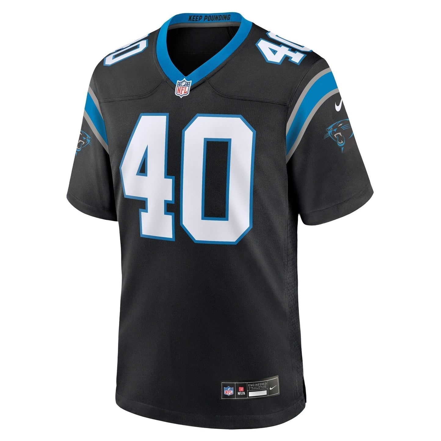 Deion Jones Carolina Panthers Game Jersey - Black football jersey product view 2