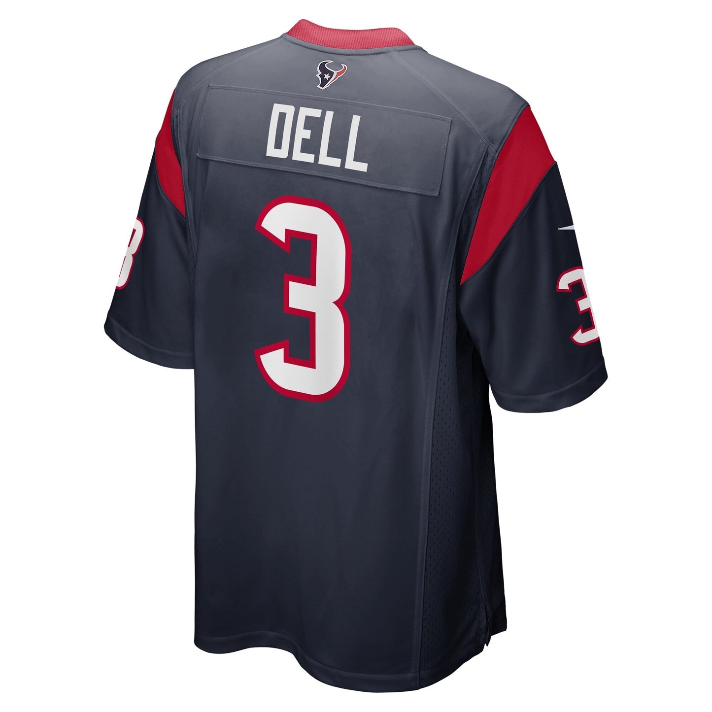 Houston Texans Tank Dell Navy Player Game Jersey football jersey product view 2