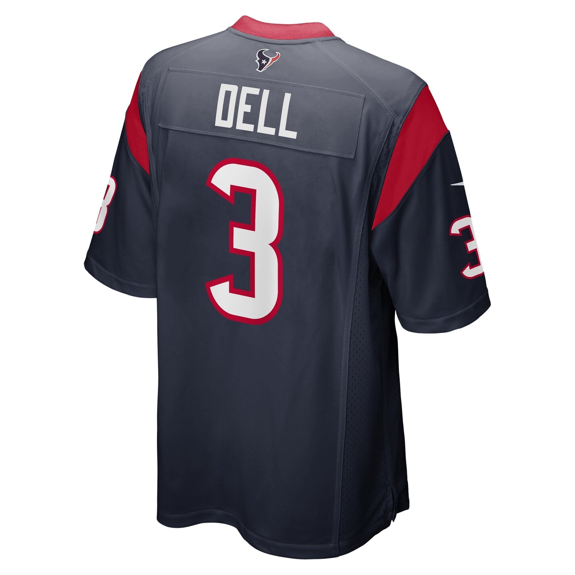 Houston Texans Tank Dell Navy Player Game Jersey football jersey product view 2