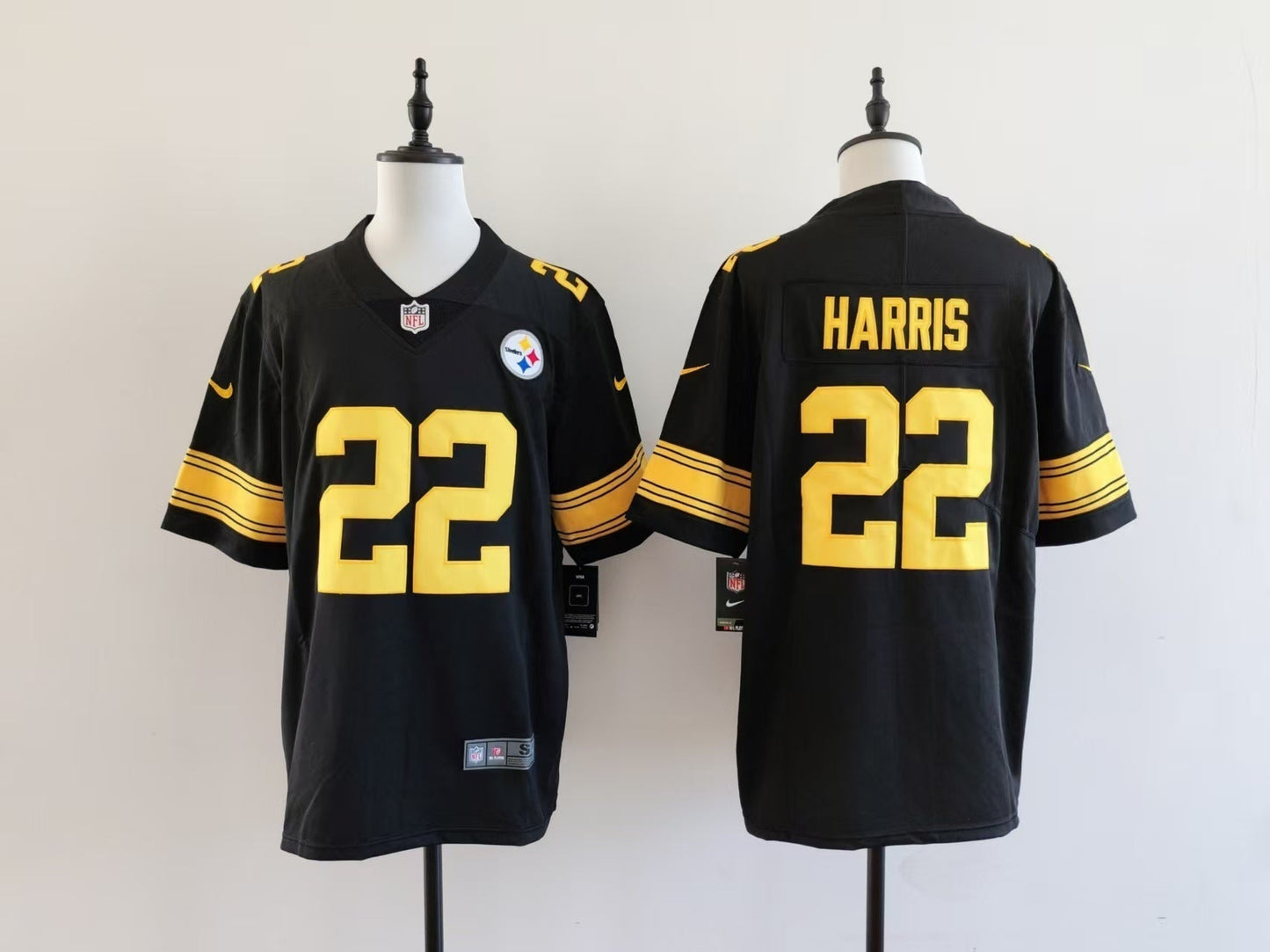 Men's Pittsburgh Steelers Najee Harris Jersey - Black-yellow numbers football jersey product view 1