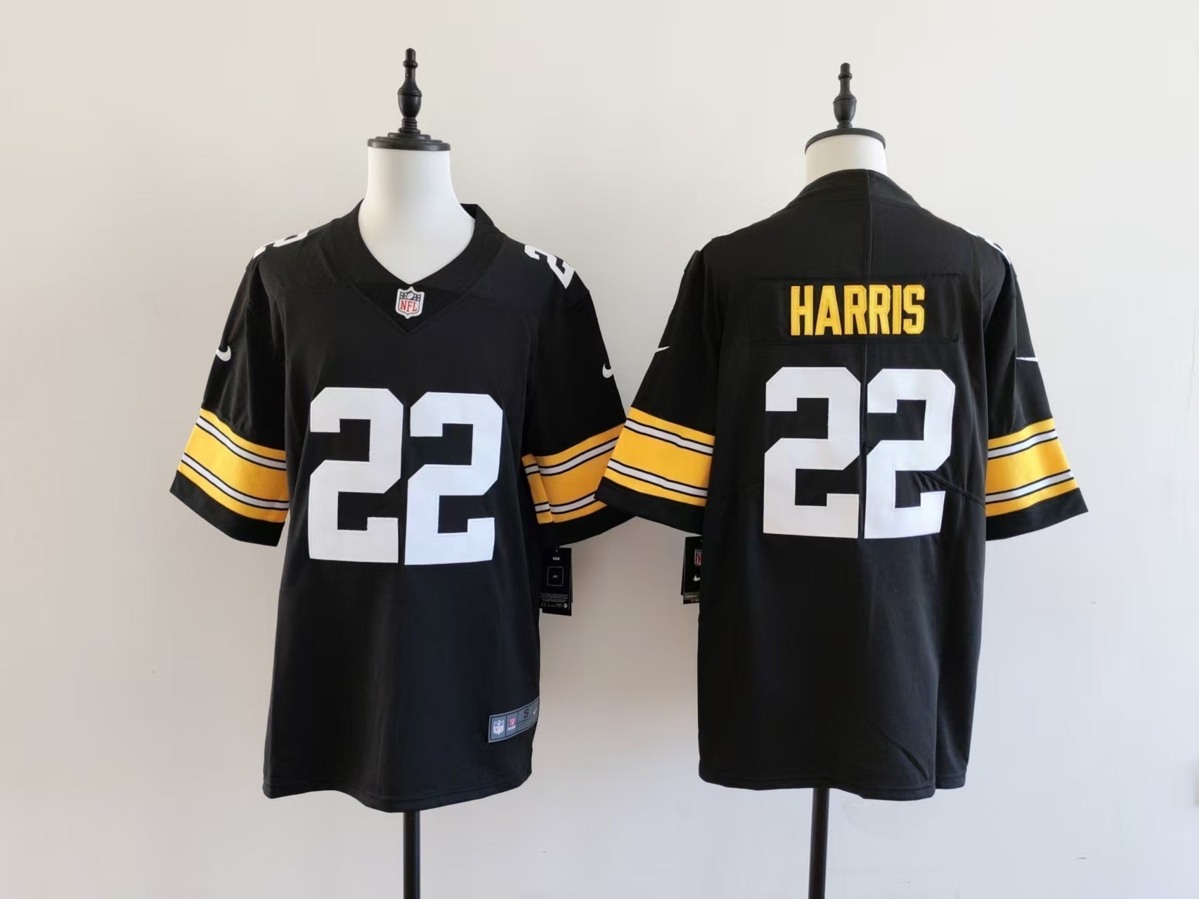 Men's Pittsburgh Steelers Najee Harris Jersey - Black-No team logo football jersey product view 1