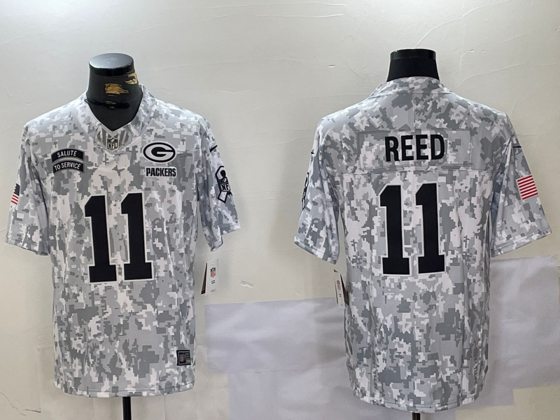 Men's Green Bay Packers Jayden Reed #11 Arctic Camo 2024 Salute to Service Limited Jersey1 football jersey product view 1