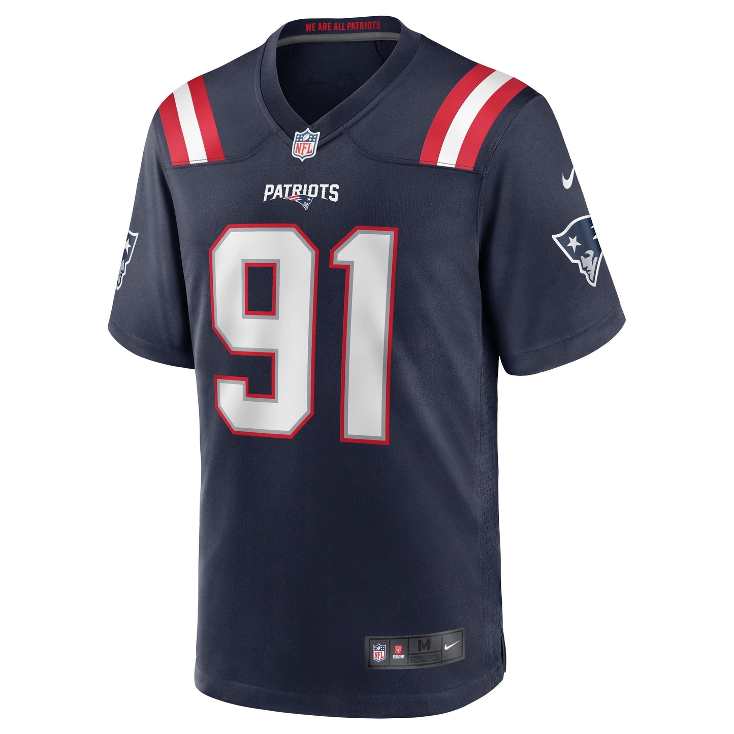 Deatrich Wise Jr. New England Patriots Game Jersey - Navy football jersey product view 2