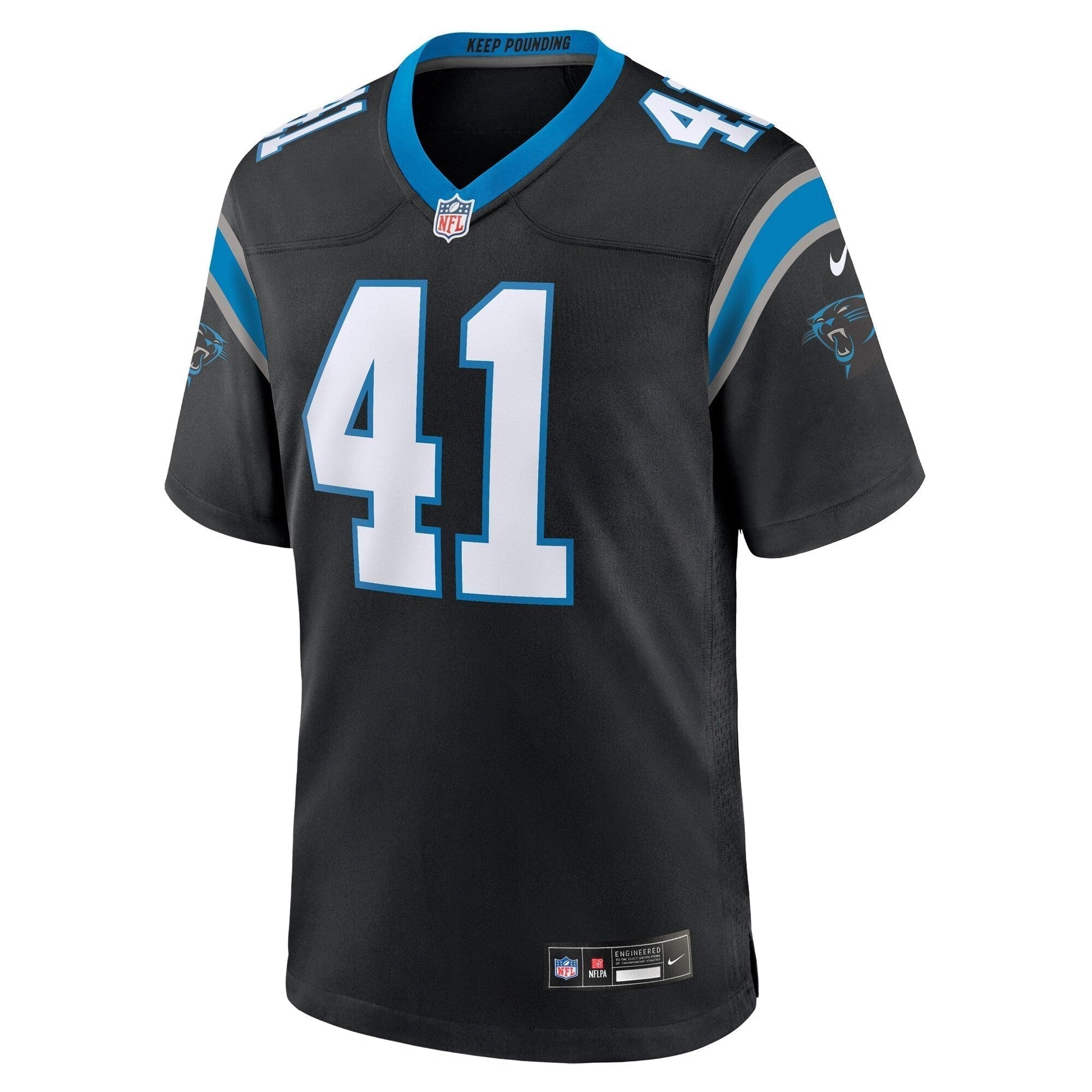 Matthias Farley Carolina Panthers Game Jersey - Black football jersey product view 2