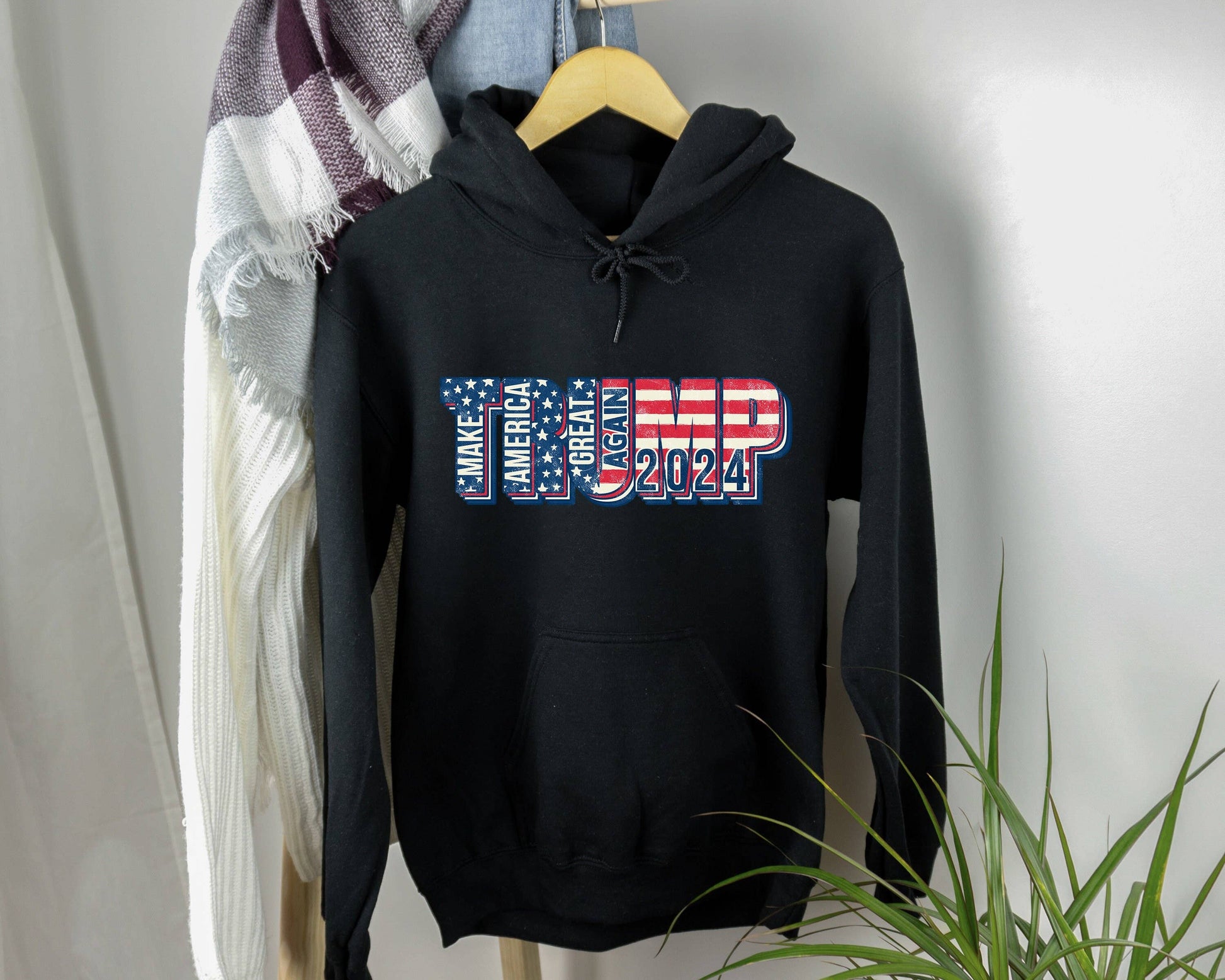 Trump 2024 Hoodie Pro-Trump Republican Patriotic Sweatshirt Unisex T-shirt, Sweatshirt, Hoodie, Long Sleeve Tee - T-Shirt, Sweatshirt, Hoodie