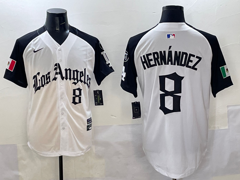 Men's Los Angeles Dodgers Enrique Hernandez White Team Game Player Jersey baseball jersey product view 1