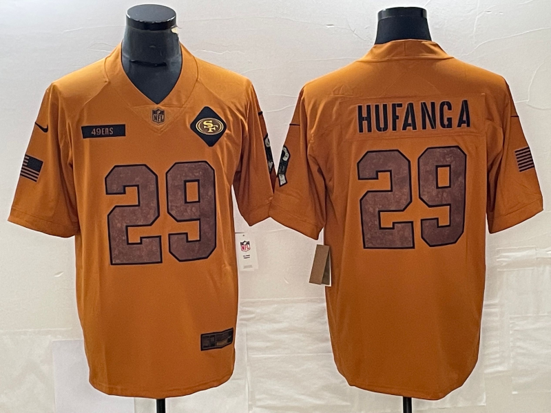 Men's San Francisco 49ers Talanoa Hufanga #29 Brown 2023 Salute To Service Limited Jersey1 football jersey product view 1