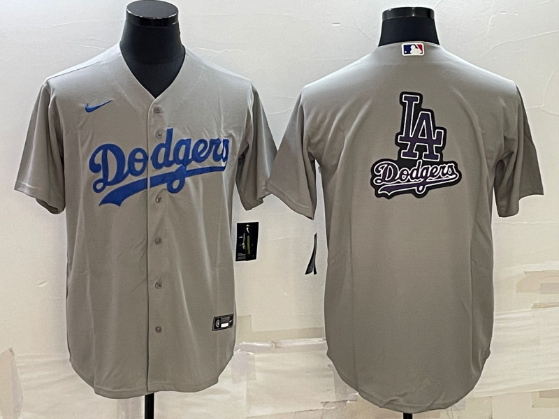 Men's Los Angeles Dodgers Gray Replica Baseball Jersey baseball jersey product view 1
