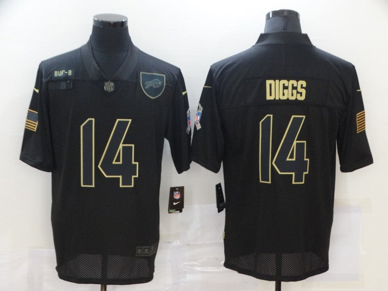 Men's Buffalo Bills Stefon Diggs #14 Black Game Player Jersey1 football jersey product view 1