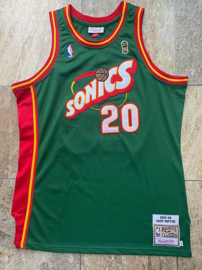 Supersonics No. 20 Gary Payton Green MN basketball jersey product view 1