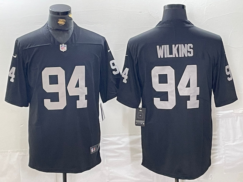 Men's Las Vegas Raiders Christian Wilkins Black Game Jersey football jersey product view 1