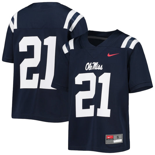 #21 Navy Ole Miss Rebels Untouchable Football Jersey football jersey product view 1