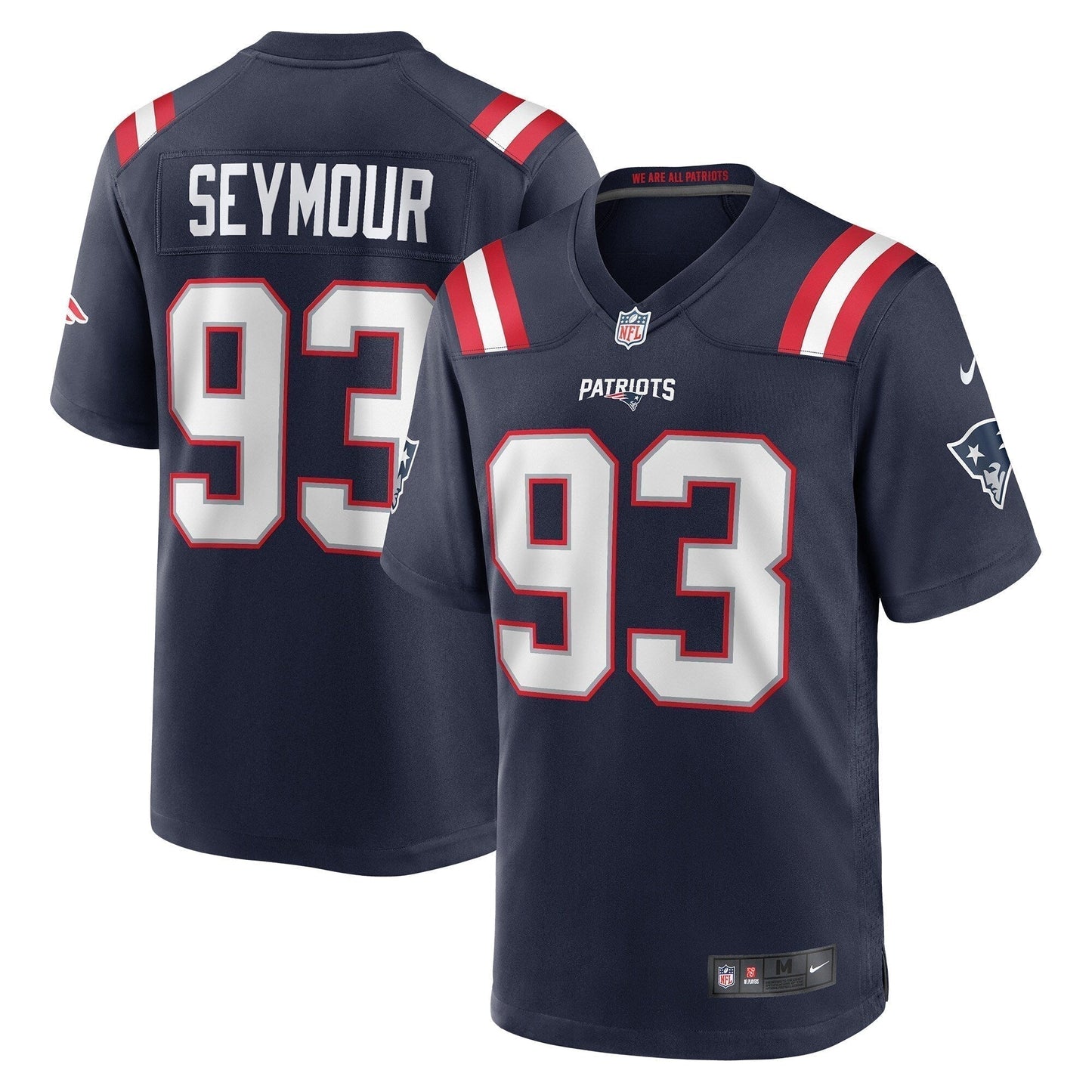 Richard Seymour New England Patriots Retired Game Jersey - Navy football jersey product view 1