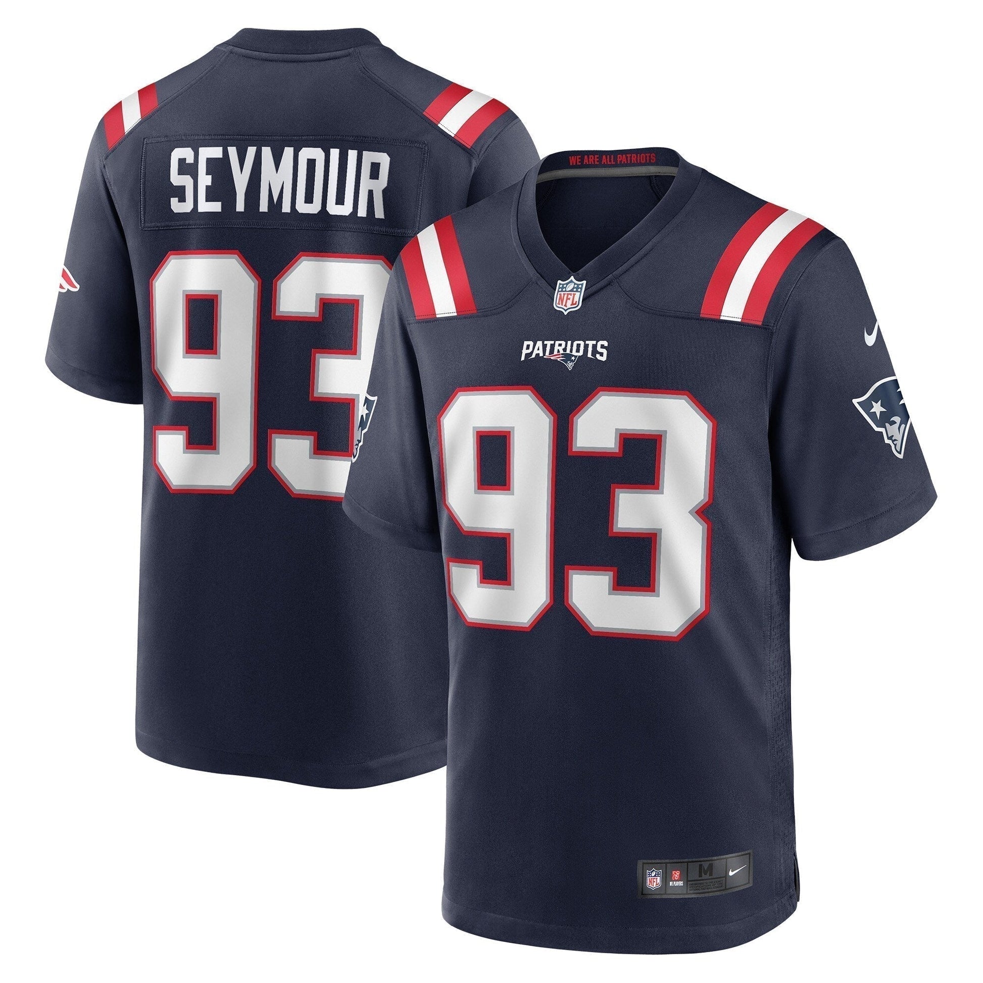 Richard Seymour New England Patriots Retired Game Jersey - Navy football jersey product view 1