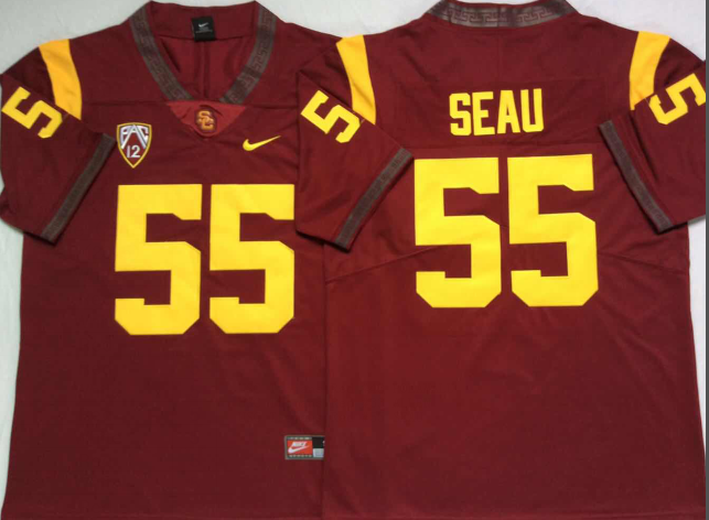 Men's USC Trojans Junior Seau Cardinal Alumni Player Game Jersey sports jersey product view 1