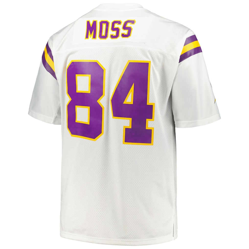 M.Vikings #84 Randy Moss White Big & Tall 1998 Legacy Retired Player Jersey football jersey product view 1
