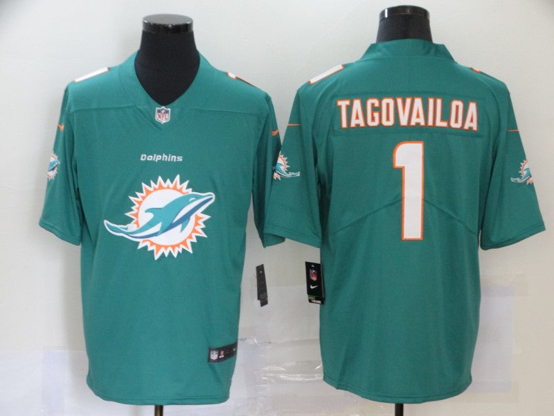 Men's Miami Dolphins Tua Tagovailoa #1 Green Game Player Jersey1 football jersey product view 1